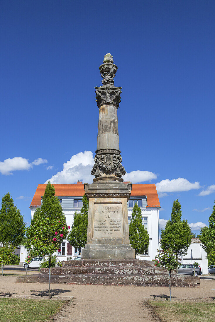 Classicstic ensemble of the marketplace in Putbus, Island Ruegen, Baltic Sea coast, Mecklenburg-Western Pomerania, Northern Germany, Germany, Europe