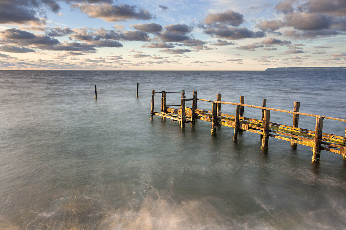 Sunrise over Baltic Sea, Vitt, Peninsula Wittow, Island Ruegen, Baltic Sea coast, Mecklenburg-Western Pomerania, Northern Germany, Germany, Europe