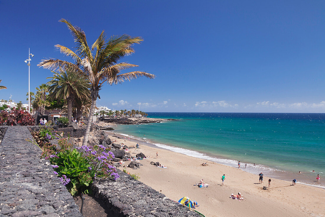 Playa Grande Beach, Puerto del Carmen, Lanzarote, Kanarische Inseln, Spanien, Atlantik, Europa