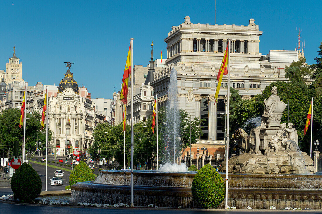 Calle de Alcala, Plaza de Cibeles, Madrid, Spain, Europe