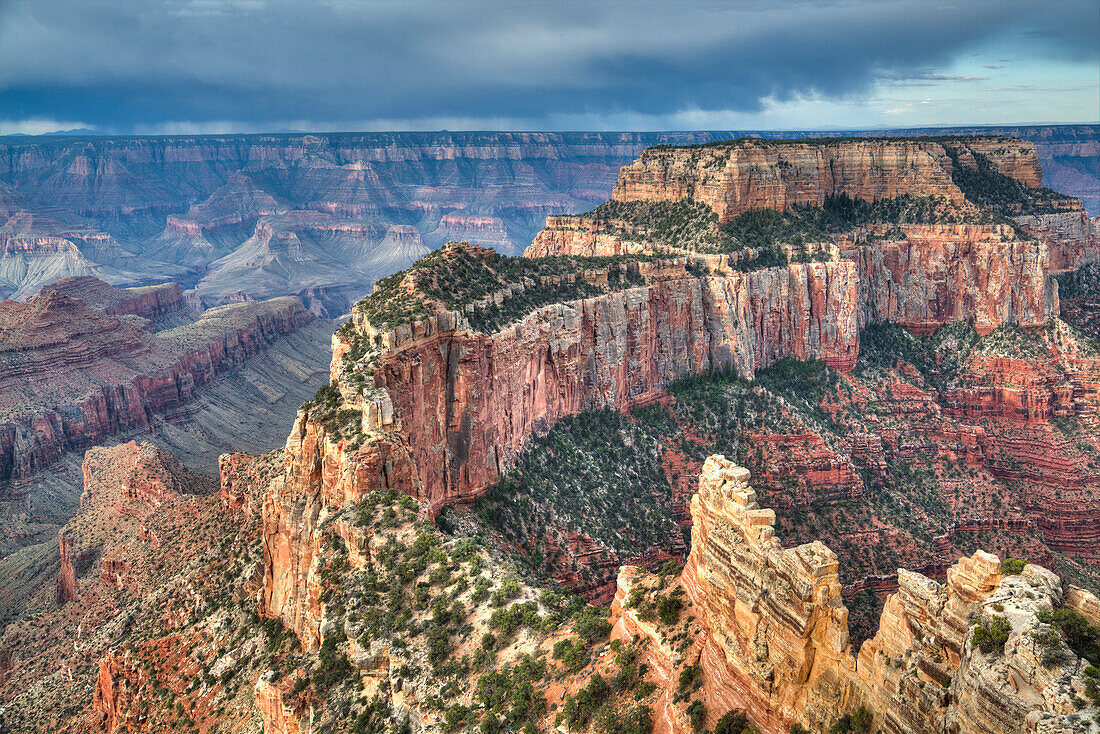 Afternoon thunder shower, from Cape Royal Point, North Rim, Grand Canyon National Park, UNESCO World Heritage Site, Arizona, United States of America, North America
