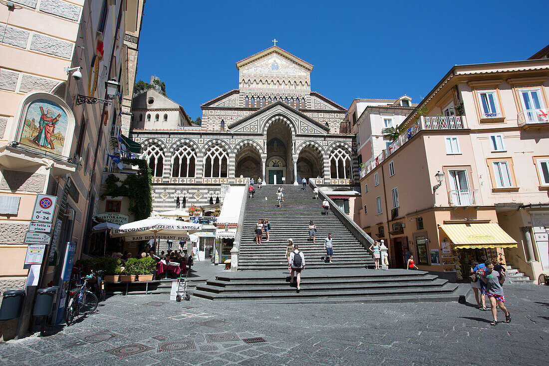Piazza Duomo, Duomo di Amalfi, Amalfi, Costiera Amalfitana (Amalfiküste), UNESCO Weltkulturerbe, Kampanien, Italien, Europa
