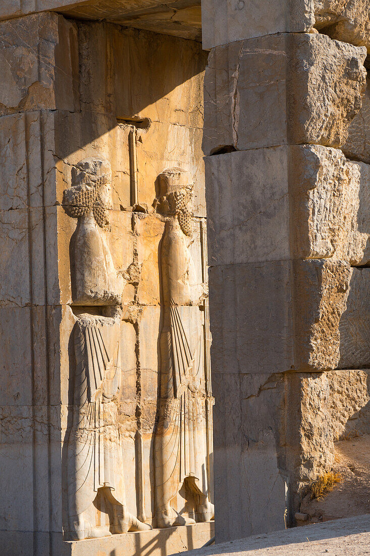 Geschnitzte Erleichterung der königlichen persischen Garde, Persepolis, UNESCO Weltkulturerbe, Iran, Mittlerer Osten