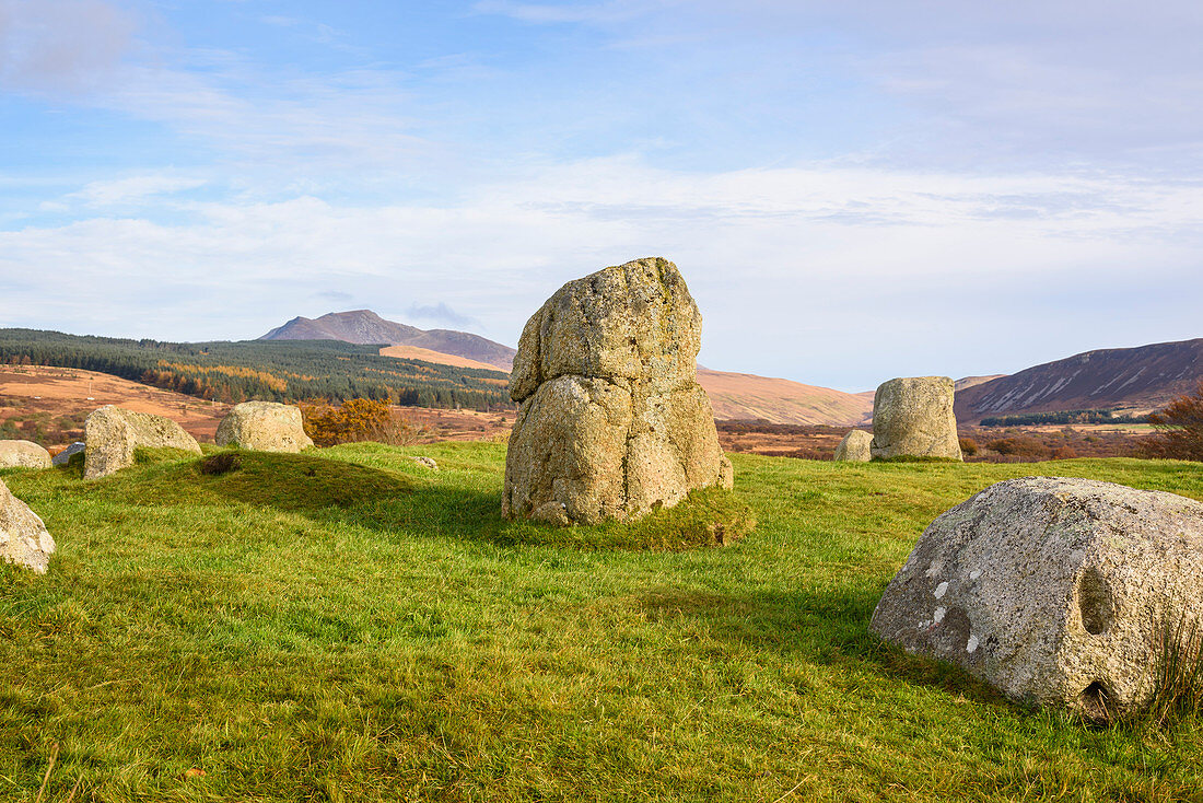 Fingals Cauldron, Machrie Moor stone circles, Isle of Arran, North Ayrshire, Scotland, United Kingdom, Europe