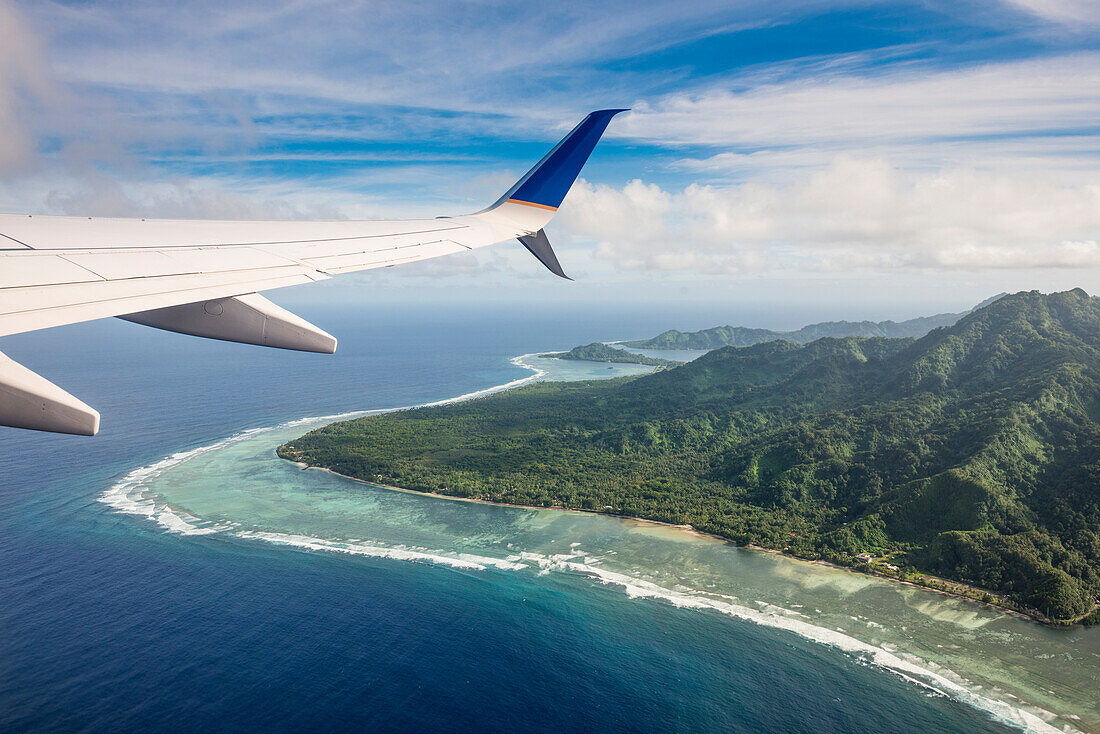 Aerial of the state of Kosrae, Federated States of Micronesia, South Pacific