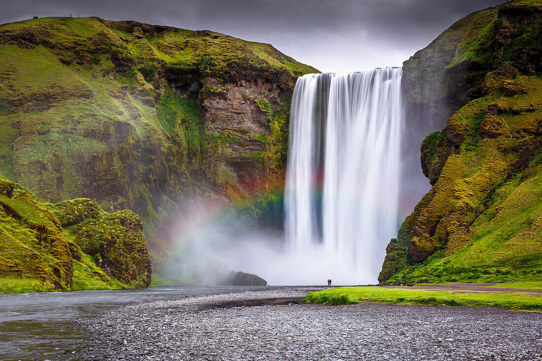 Skogafoss waterfall situated on the Skoga River in the South Region, Iceland, Polar Regions