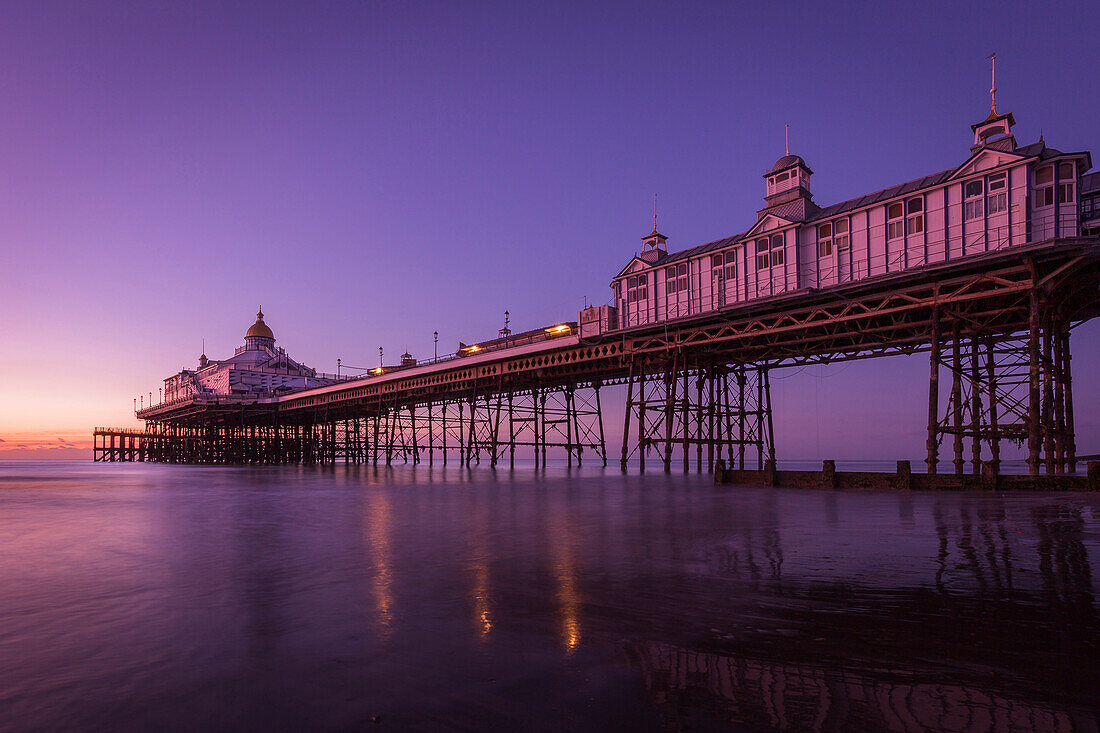 Sunrise at Eastbourne Pier, Eastbourne, East Sussex, England, United Kingdom, Europe