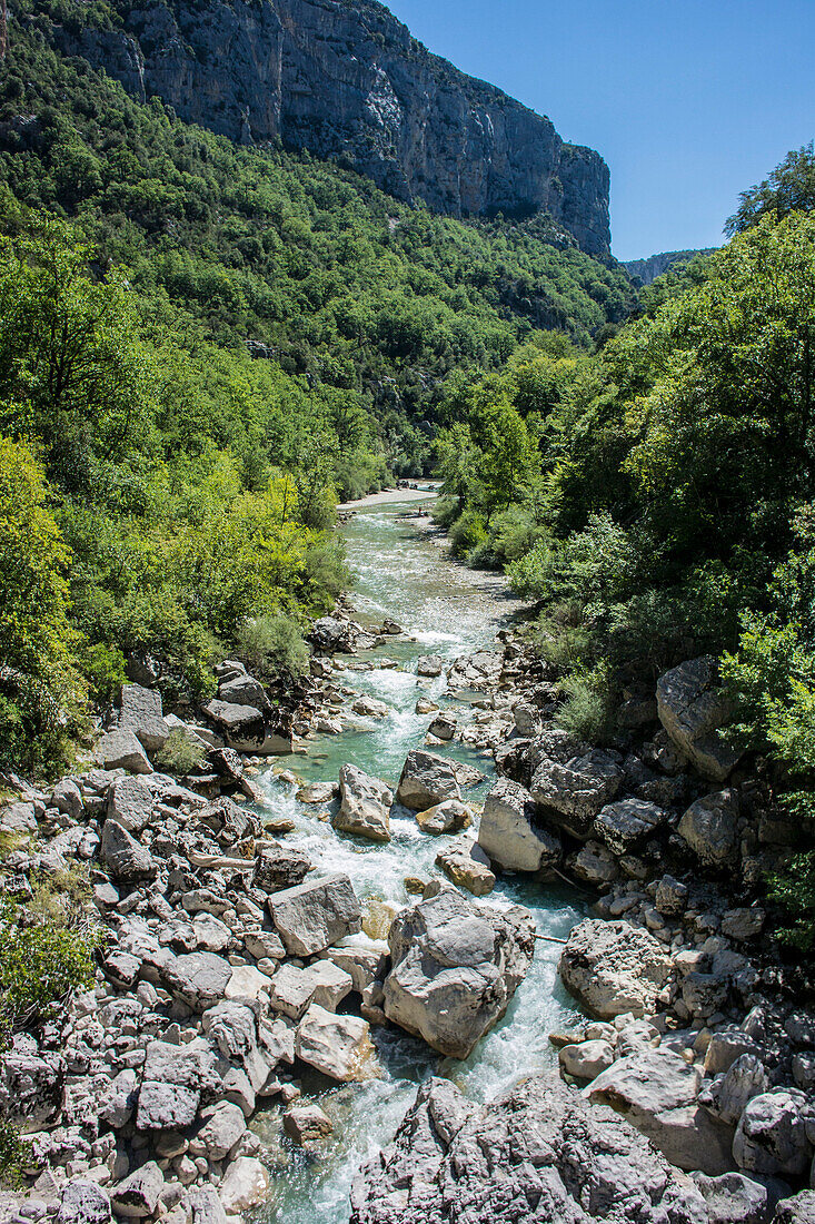 River Verdon, River Landscape, Verdon Gorge, Gorges de Verdon, Provence-Alpes-Cote d'Azur, France