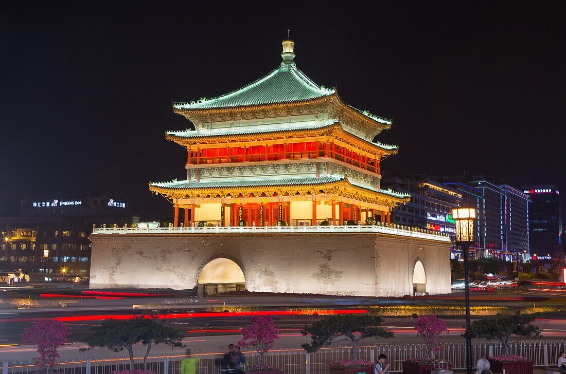 China, Shaanxi Province, Xi'an City, The Bell Tower.