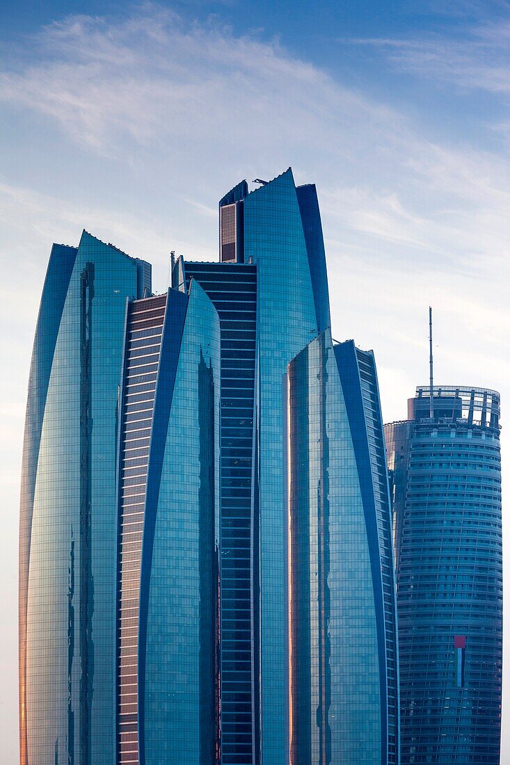 UAE, Abu Dhabi, Etihad Towers.