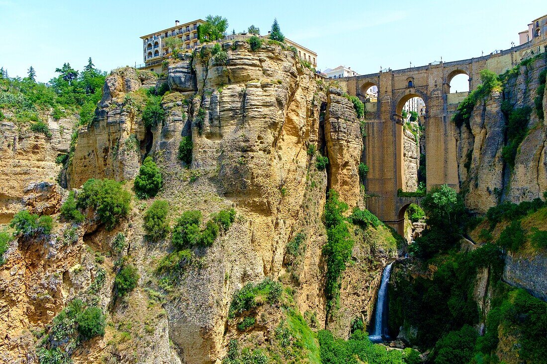 Puente Nuevo, New bridge in Ronda, one of the famous white villages in Andalucia, Spain.