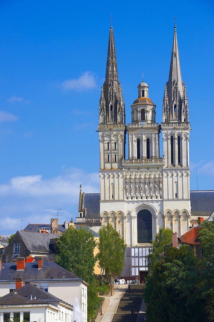 Angers, Cathedral, Maine et Loire, Anjou Province, River Maine, Pays de la Loire, Loire Valley, UNESCO World Heritage Site, France.