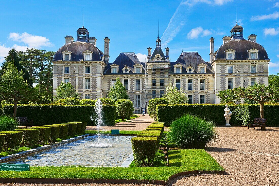 Cheverny, Schloss und Gärten, Château de Cheverny, Schloss Cheverny, Loire et Cher, Pays de la Loire, Loire-Tal, UNESCO-Weltkulturerbe, Frankreich.