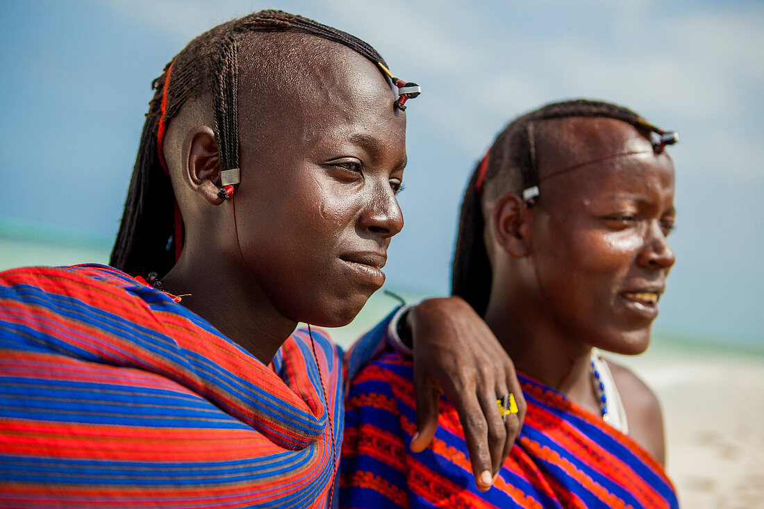 Die zwei Josephs, Maasai Krieger, Sansibar Island, Tansania, Ostafrika, Afrika