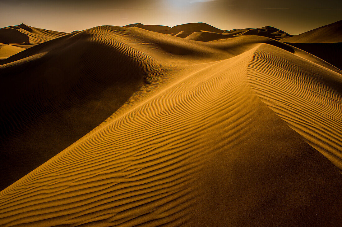 Sand dunes at Huacachina Oasis, Peru, South America
