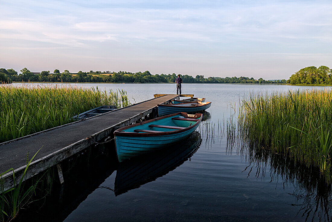 Fischer, Upper Lough Erne, Co. Fermanagh, Ulster, Nordirland, Großbritannien, Europa