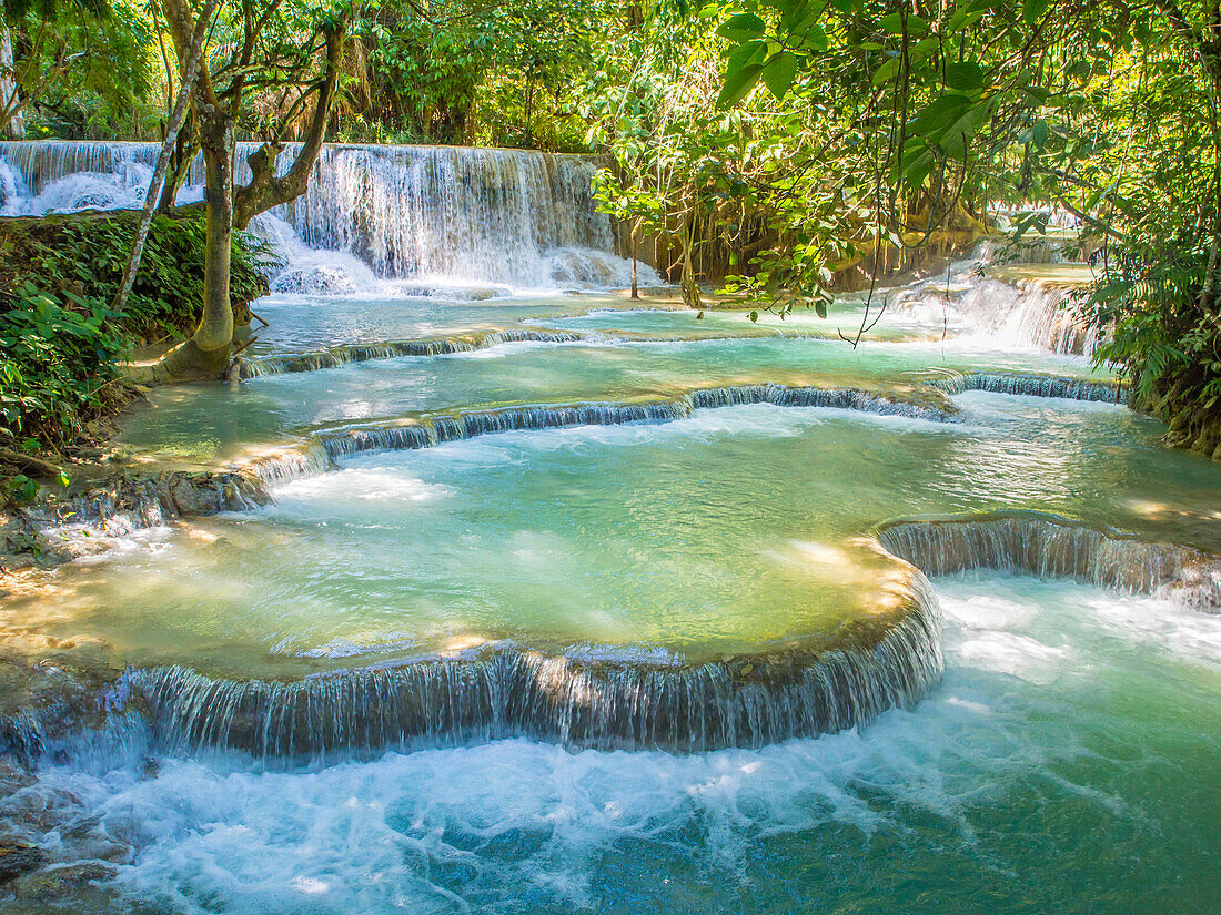 Keang Si Wasserfälle, in der Nähe von Luang Prabang, Laos, Indochina, Südostasien, Asien