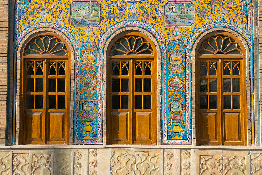Ceramic tilework, Golestan Palace, UNESCO World Heritage Site, Tehran, Iran, Middle East