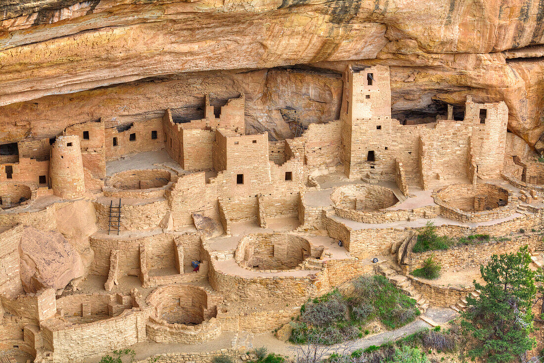 Anasazi Ruins, Cliff Palace, dating from between 600 AD and 1300 AD, Mesa Verde National Park, UNESCO World Heritage Site, Colorado, United States of America, North America