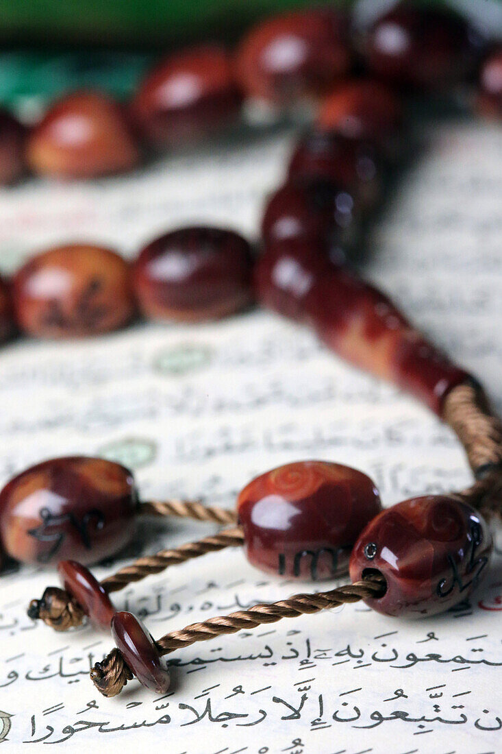 Quran and Tasbih (prayer beads), Haute-Savoie, France, Europe