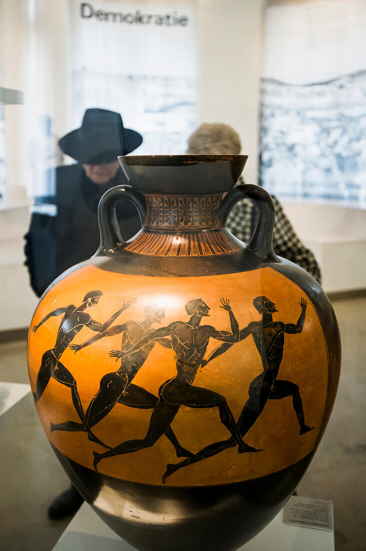 Amphora, Athen ca 500 v. Chr., Badisches Landesmuseum, Karlsruhe, Baden-Württemberg, Deutschland