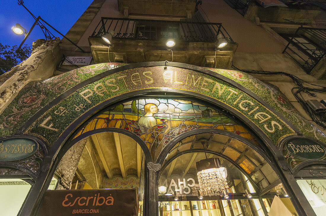 Pasteleria Escriba, Konditorei, Art Deco, Ramblas, Barcelona, Katalonien Spanien