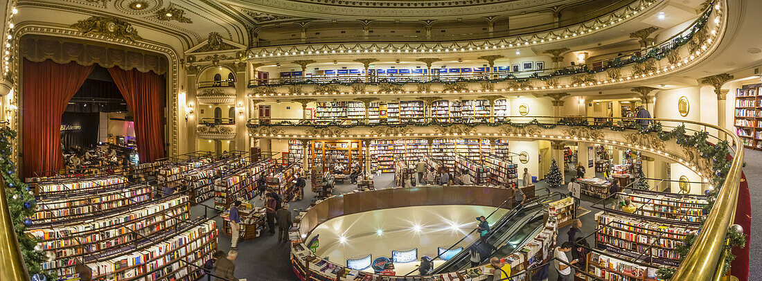 Interior of the Ateneo bookstore interior, former theater in Buenos Aires, Panorama, Argentina
