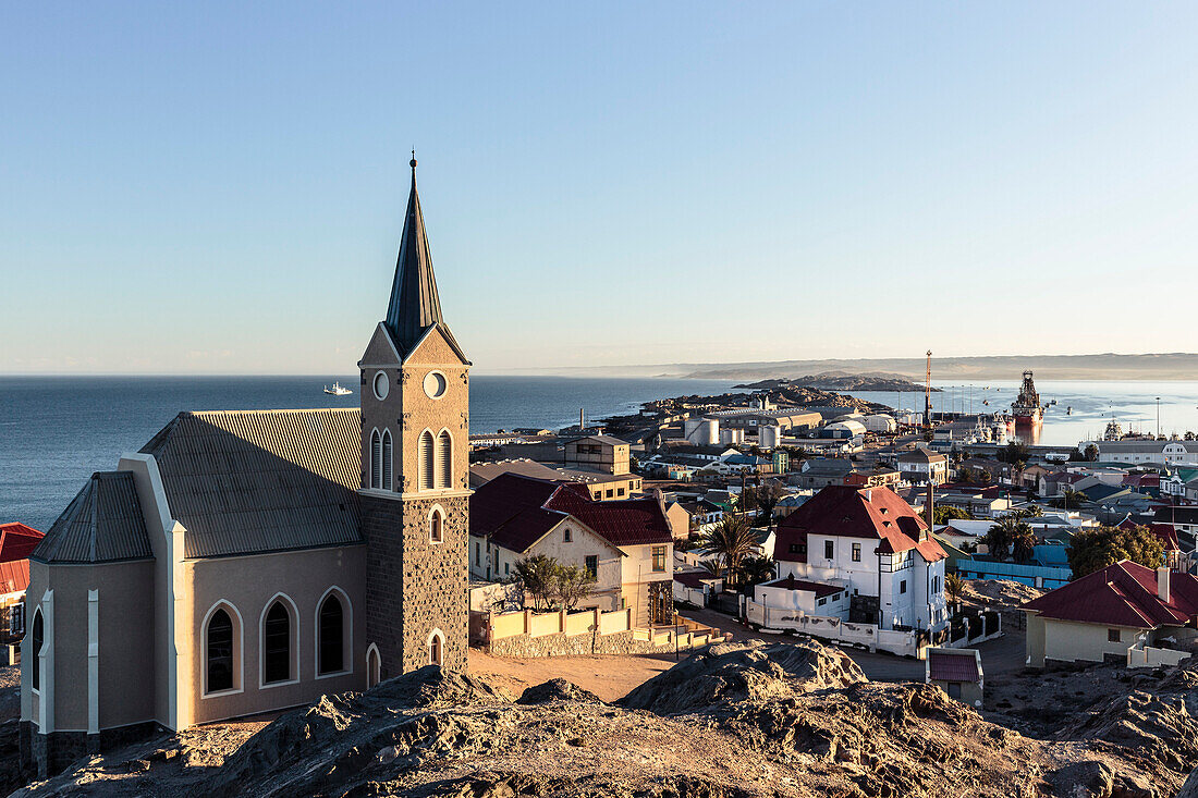 The Rock Church in the morning sun, Luederitz, Karas, Namibia.