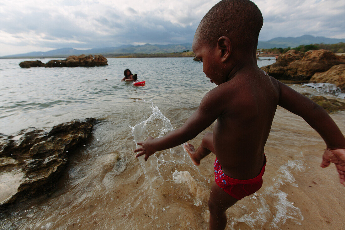 Child's on the beach from La Boca, La Boca, Havana, Cuba