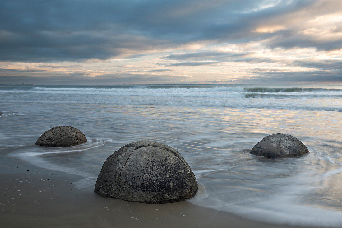 Moeraki Boulders Moeraki, Hampden, Otago, South Island, New Zealand, Oceania