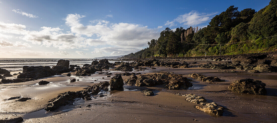 Rocky beach, Coromandel, Thames-Coromandel District, Coromandel Peninsula, North Island, New Zealand, Oceania