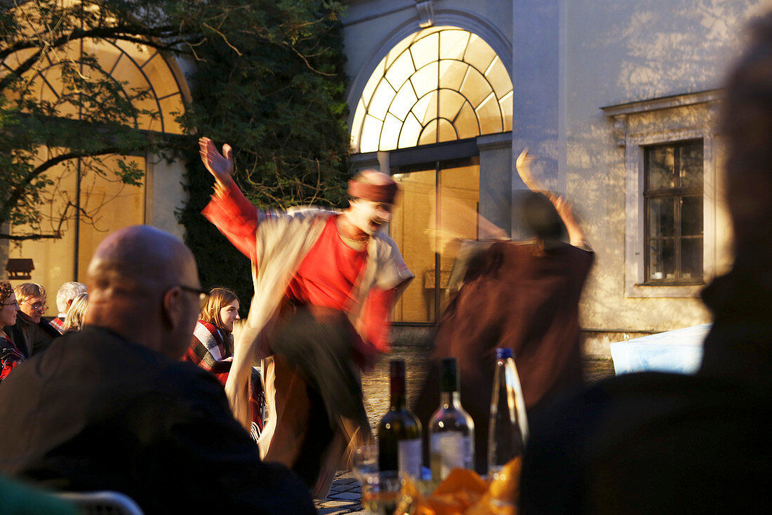 Greek summer theatre festival, Courtyard of Glyptothek museum, Koenigsplatz, Maxvorstadt, Munich, Upper Bavaria, Bavaria, Germany