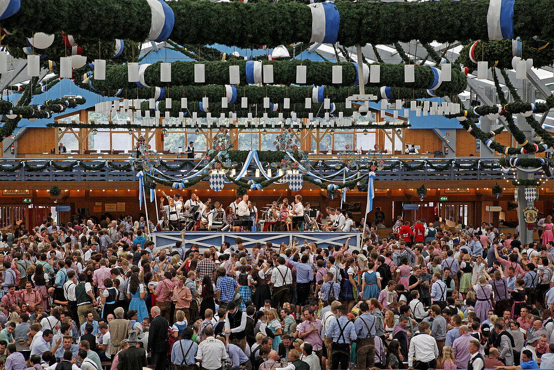 Schottenhamel beer tent, Oktoberfest, Munich, Upper Bavaria, Bavaria, Germany