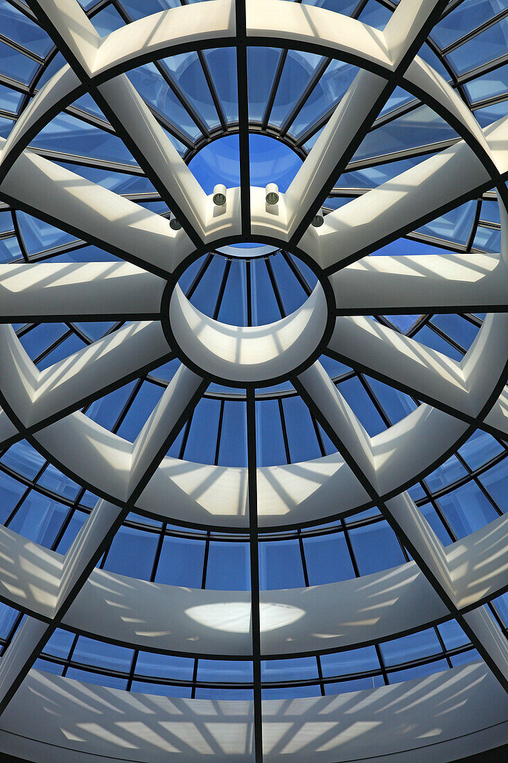 View into the light cupola above the rotunda of the Pinakothek der Moderne, Maxvorstadt, Munich, Upper Bavaria, Bavaria, Germany