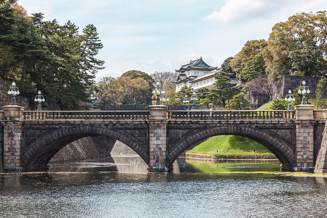 Nijubashi Bridge and Fushimi-Yagura Tower of Imperial Palace, Chiyoda-ku, Tokyo, Japan