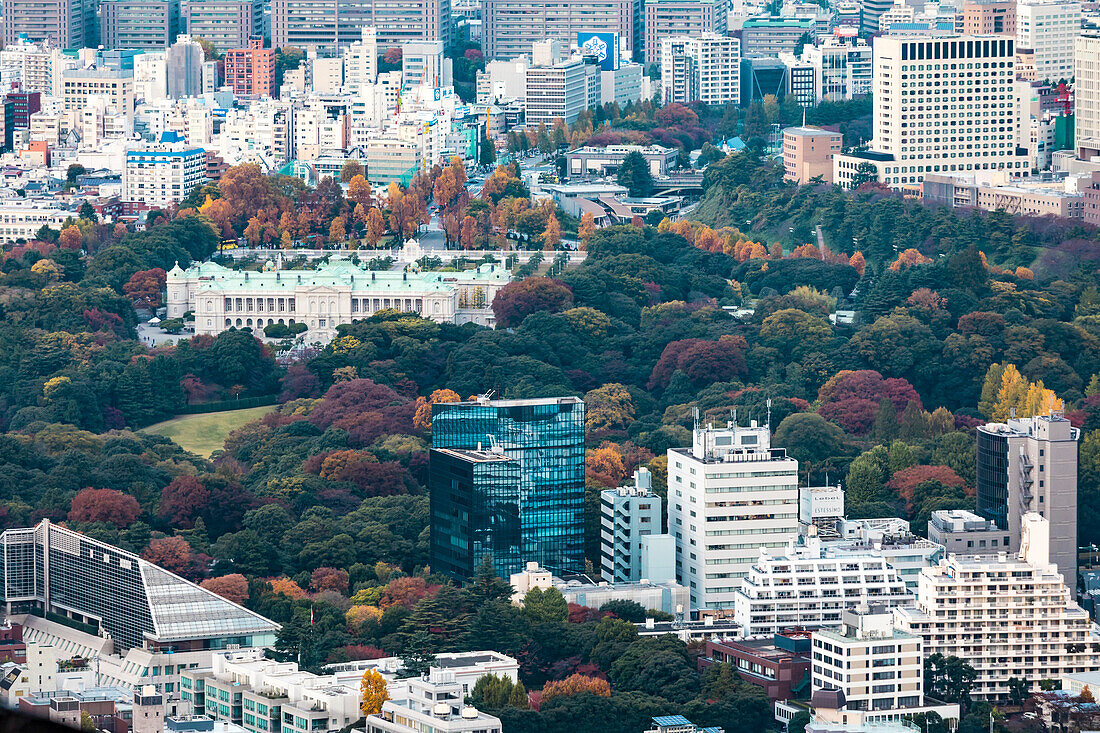 Akasaka Palast von oben im Herbst, Minato-ku, Tokio, Japan