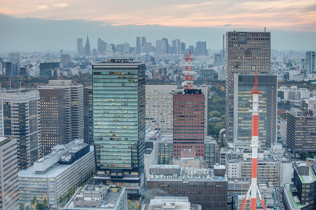 City view towards Shinjuku from Mandarin Oriental, Nihonbashi, Chuo-ku, Tokyo, Japan