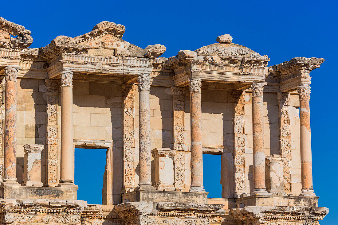 Library of Celsus, Ruins of ancient Ephesus, Selcuk, Izmir Province, Turkey.