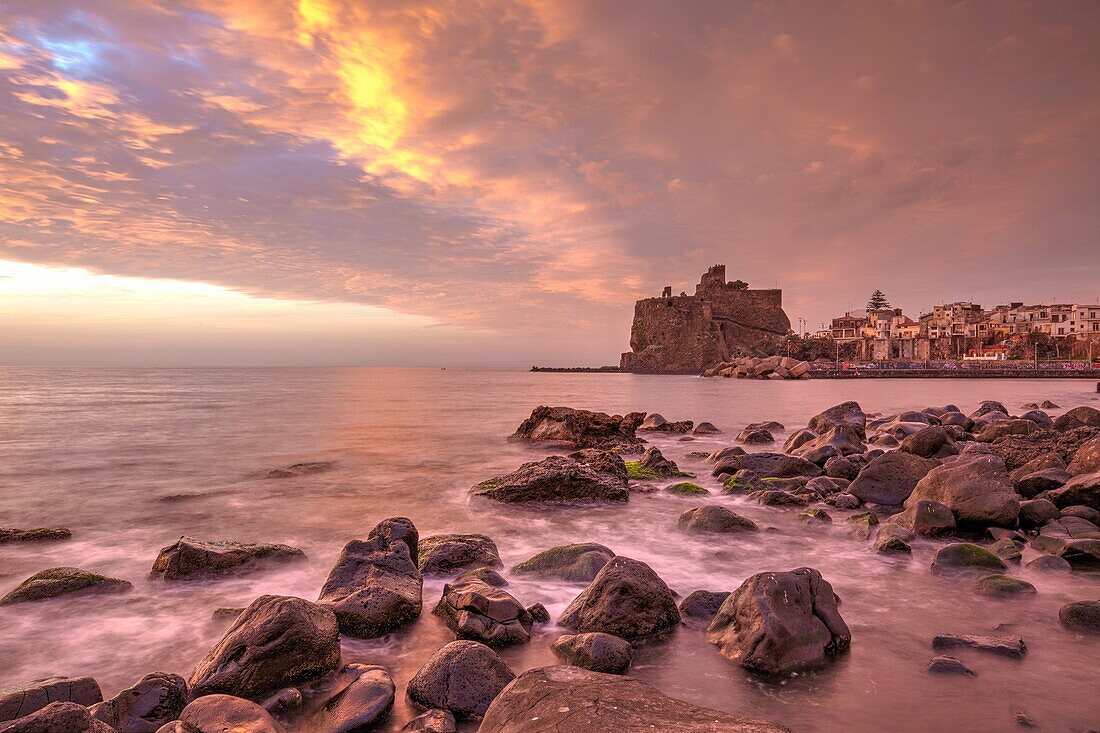 The Norman Castle of Aci Castello, Sicily, Italy.