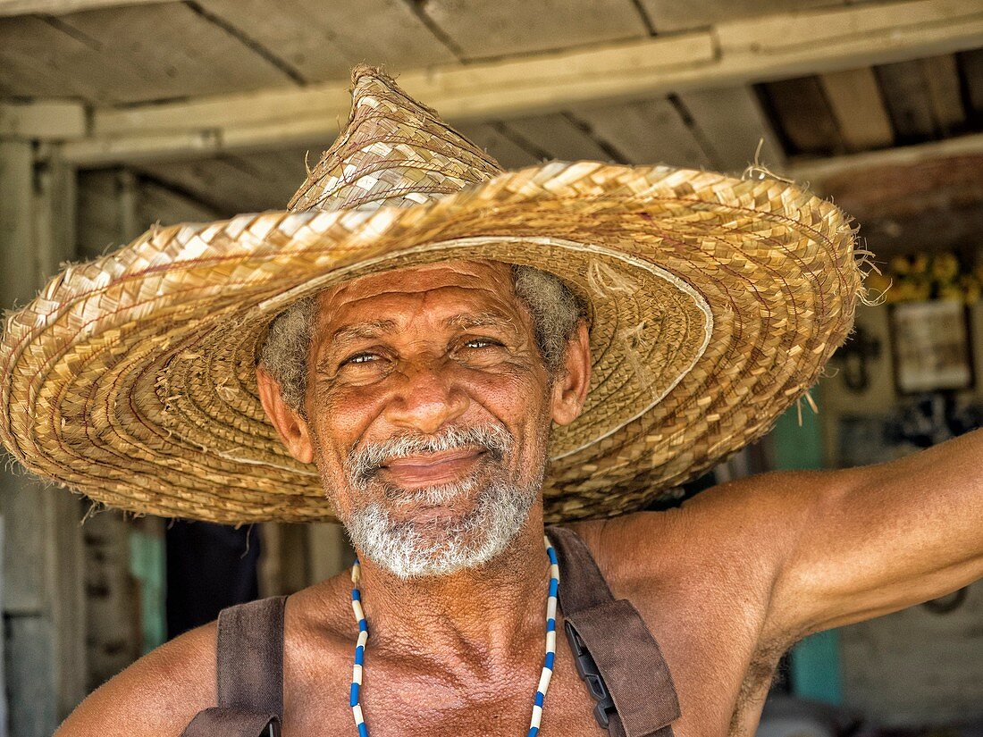 Smiling man portrait, Baraco, Cuba.