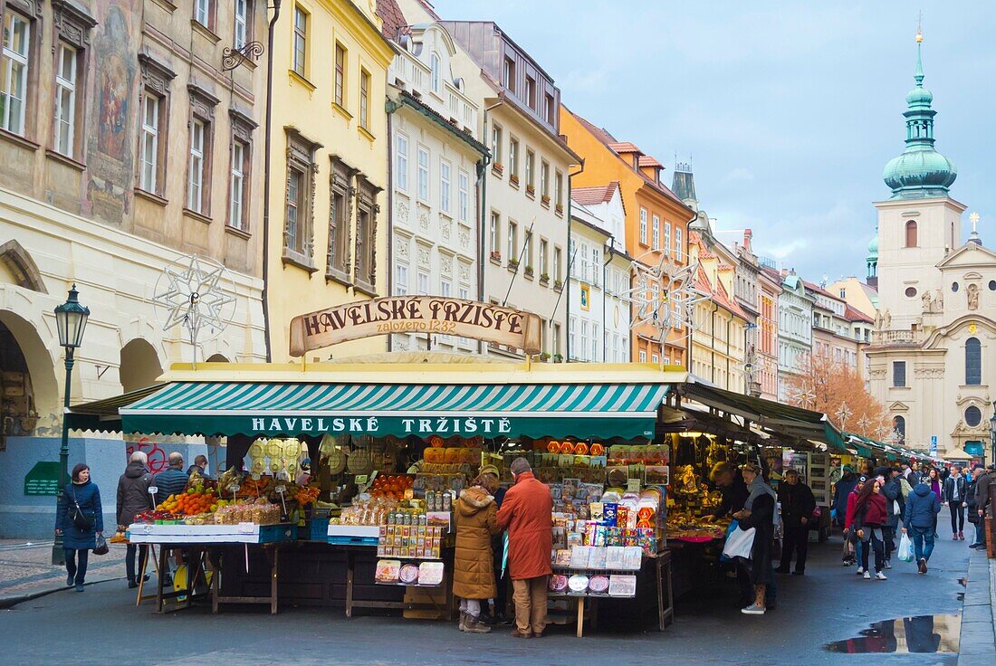 Havelska, market street, old town, Prague, Czech Republic.