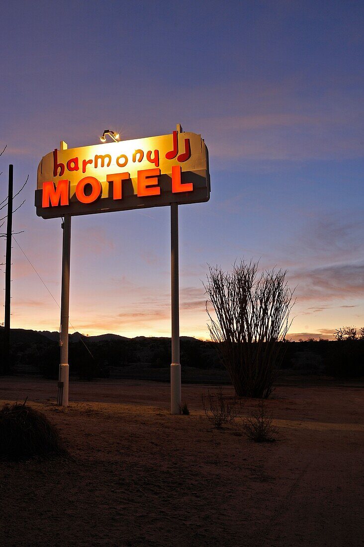 Harmony Motel, 29 Palms, Mojave Desert, California, USA.