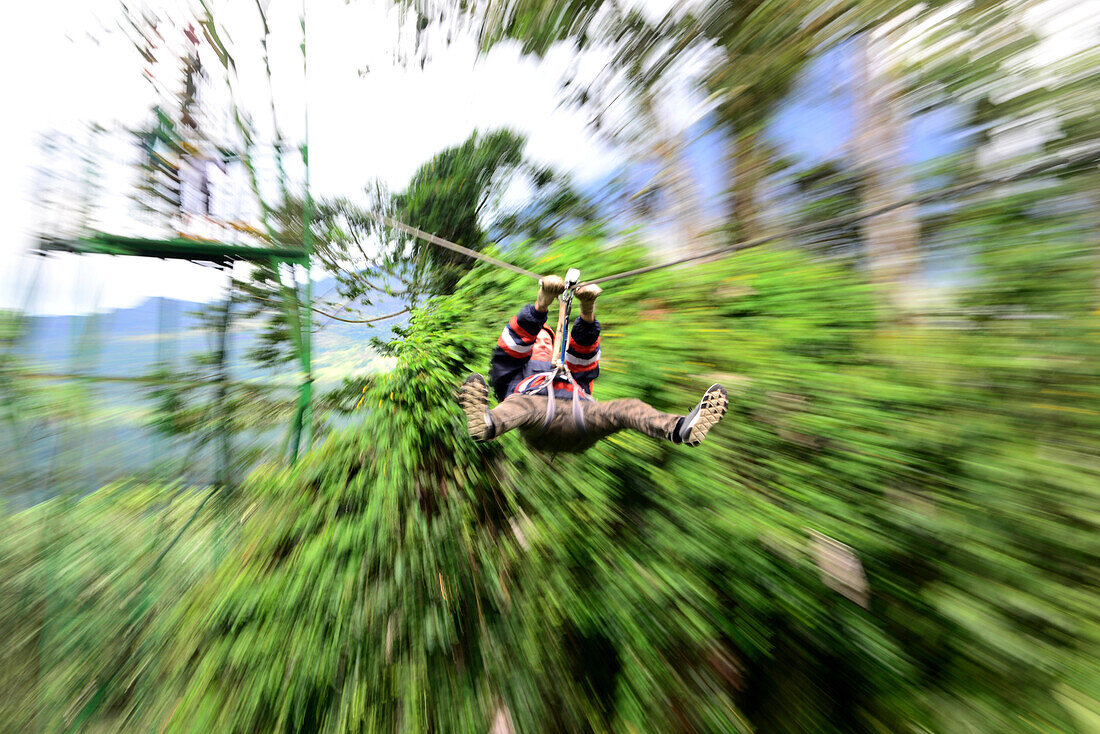 Zipline-Adventure, Sky Walk under the Vulcano Arenal, Costa Rica