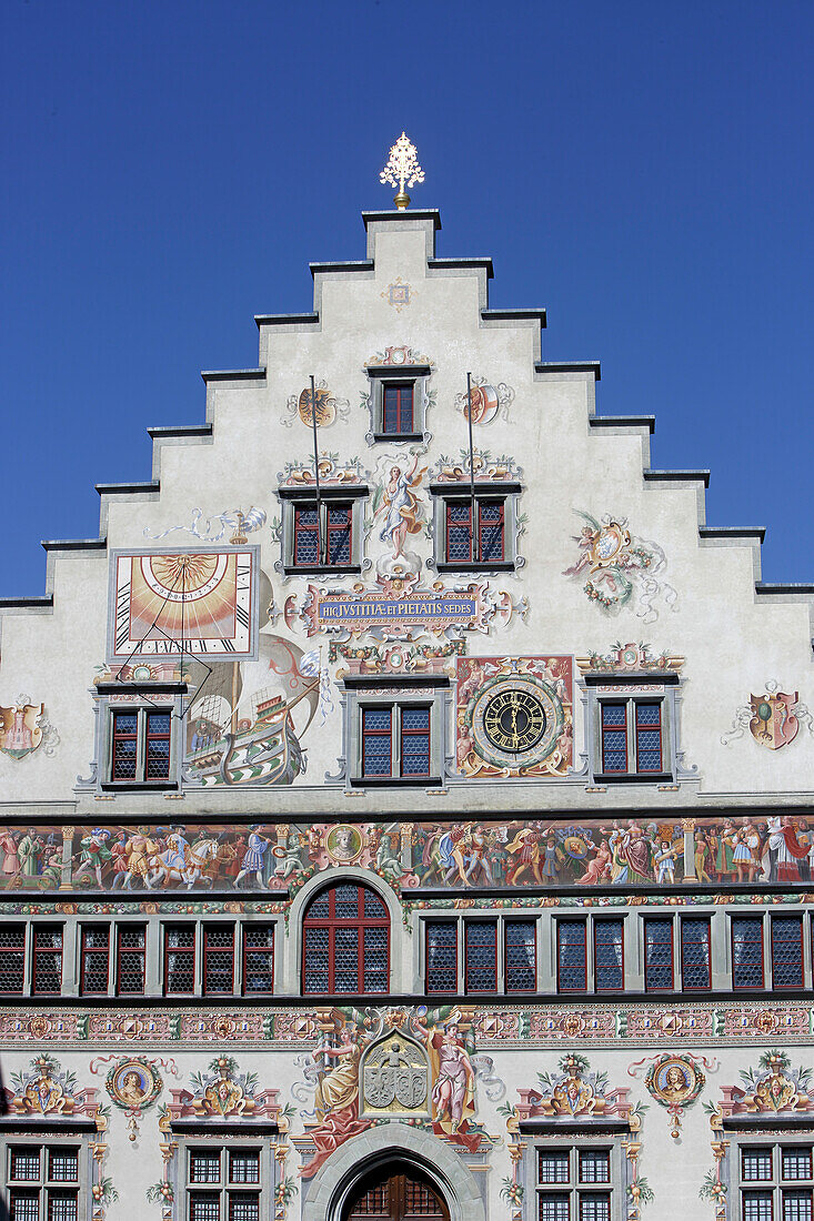 historic murals, Old town hall, Lindau, Bavaria