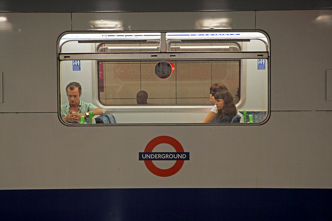 Wagon der U-Bahn, London, England