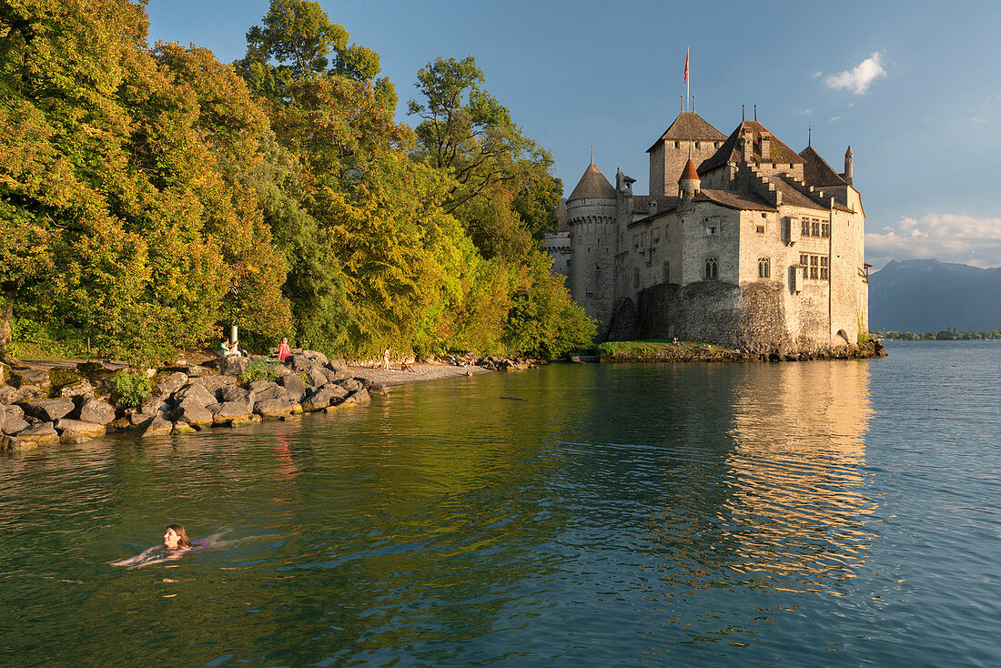 Schloss Chillon, Veytaux, Montreux, Genfer See, Waadt, Schweiz