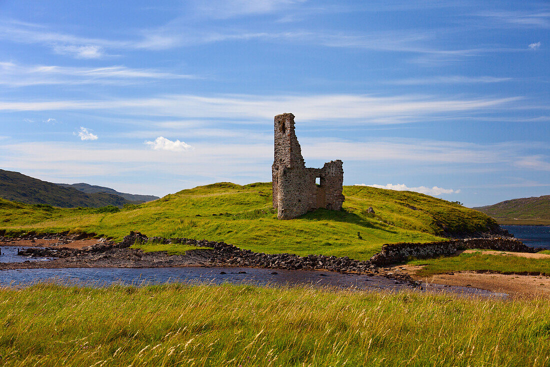 Ardvreck Castle, Loch Assynt, Sommer, Ruine, Burg, Schottland