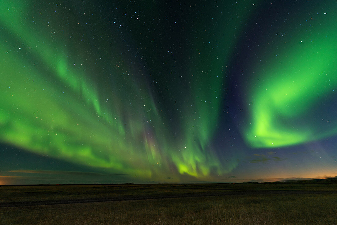 Aurora Borealis, Northern Lights, At Night, Sky, Stars, Iceland, Europe