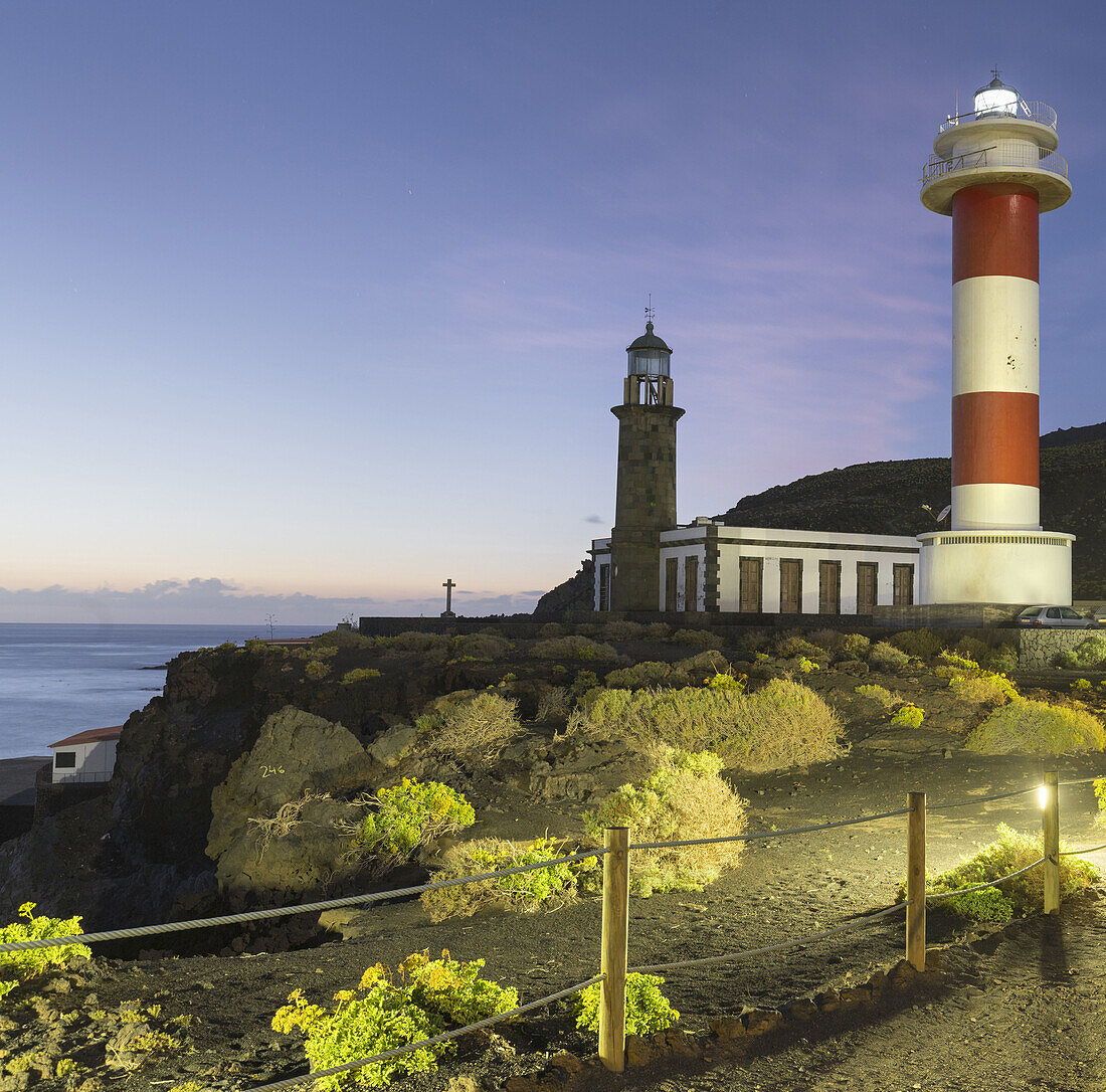 Leuchtturm Faro de Fuencaliente, Insel La Palma, Kanarische Inseln, Spanien