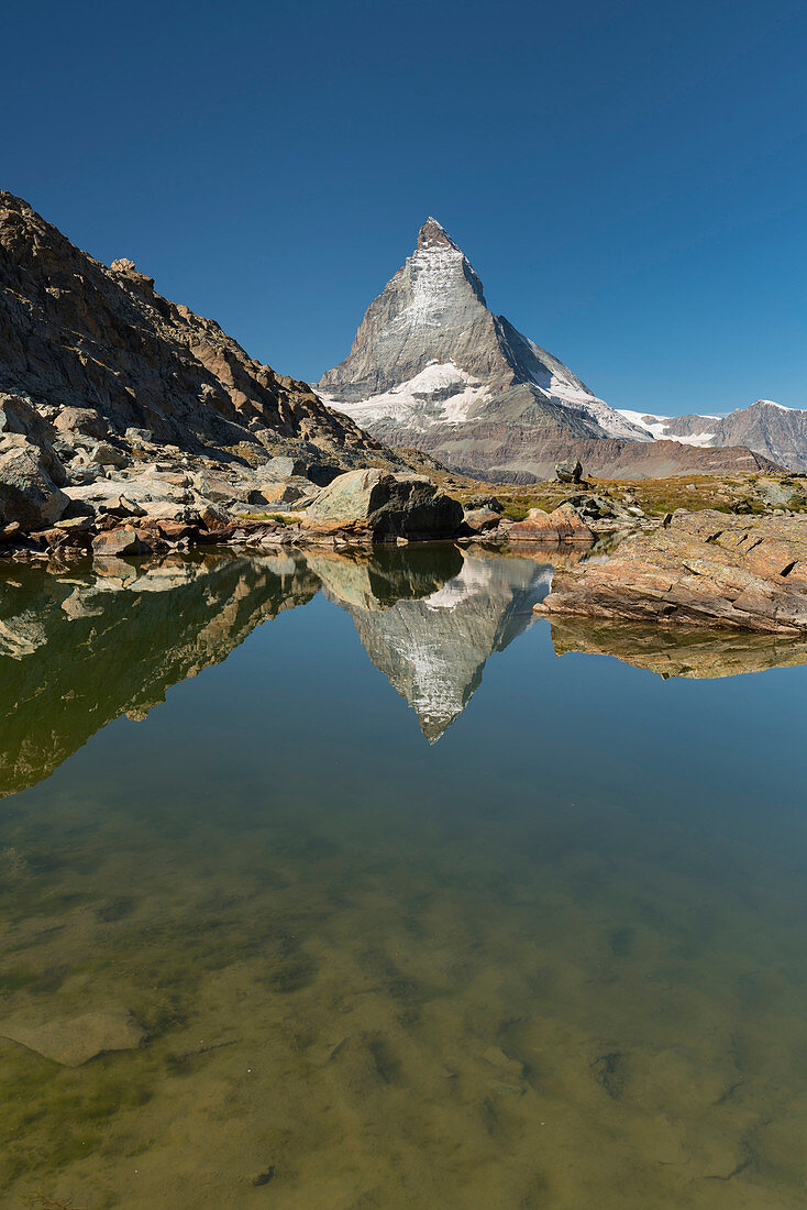 Riffelsee, Gornergrat, Matterhorn, Zermatt, Wallis, Schweiz